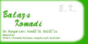 balazs komadi business card